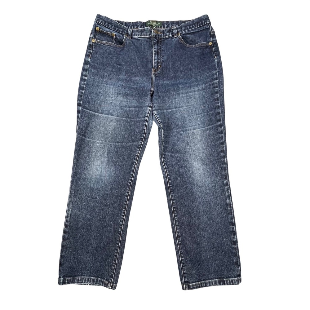 Lauren Ralph Lauren Blue Classic Straight Leg Jeans Women Size 16
